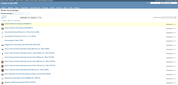 Плагин "Склад" для ERP Redmine