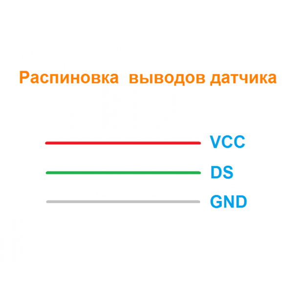 Датчик температуры под винт DS18B20 (1 метр)